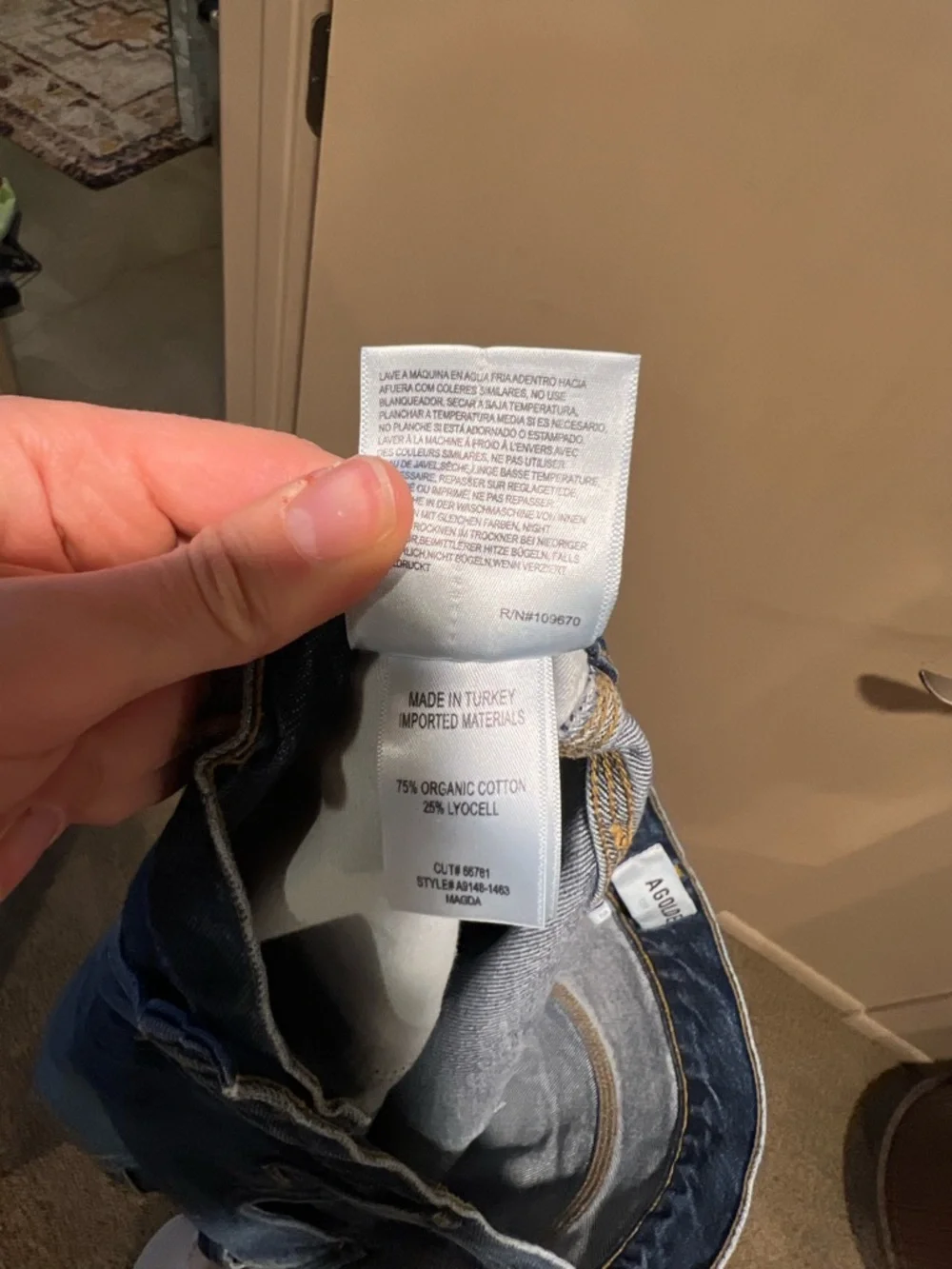 Agolde Dark Blue Wide-Leg Utility Jeans - Picture 10 of 10